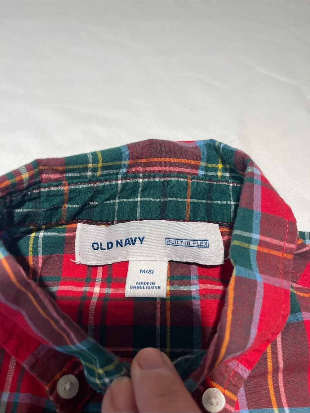 Old Navy Royal Stewart Plaid Button-Down Shirt with Green Accents